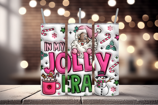 3D In My Jolly Era Christmas Sublimation Tumbler Print