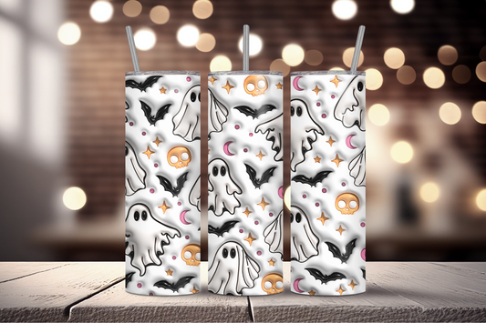 Bubbly Ghost + Bat Sublimation Tumbler Print