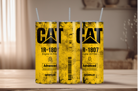 CAT Oil Filter Sublimation Tumbler Print