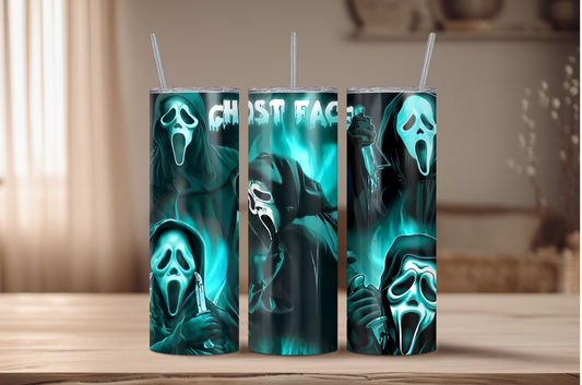 Ghost Face Collage Sublimation Tumbler Print