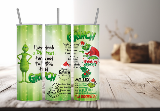My Day Is Booked, The Grinch 20oz Skinny Tumbler