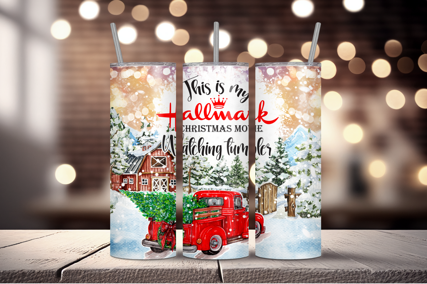 Hallmark Christmas Sublimation Tumbler Print