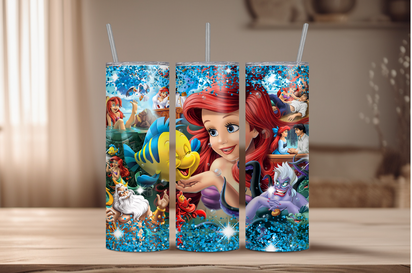 Mermaid Ariel + Friends Sublimation Tumbler Print