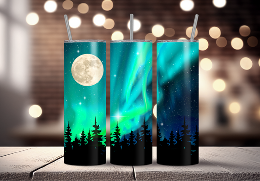 Northern Lights Outdoorsy Sublimation Tumbler Print