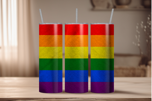 Pride Rainbow Flag Sublimation Tumbler Print