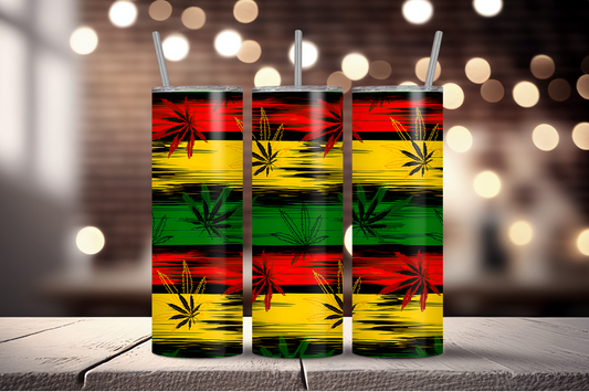 Rasta + Cannabis Sublimation Tumbler Print