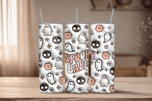 Bubbly Spooky Babe Halloween Sublimation Tumbler Print