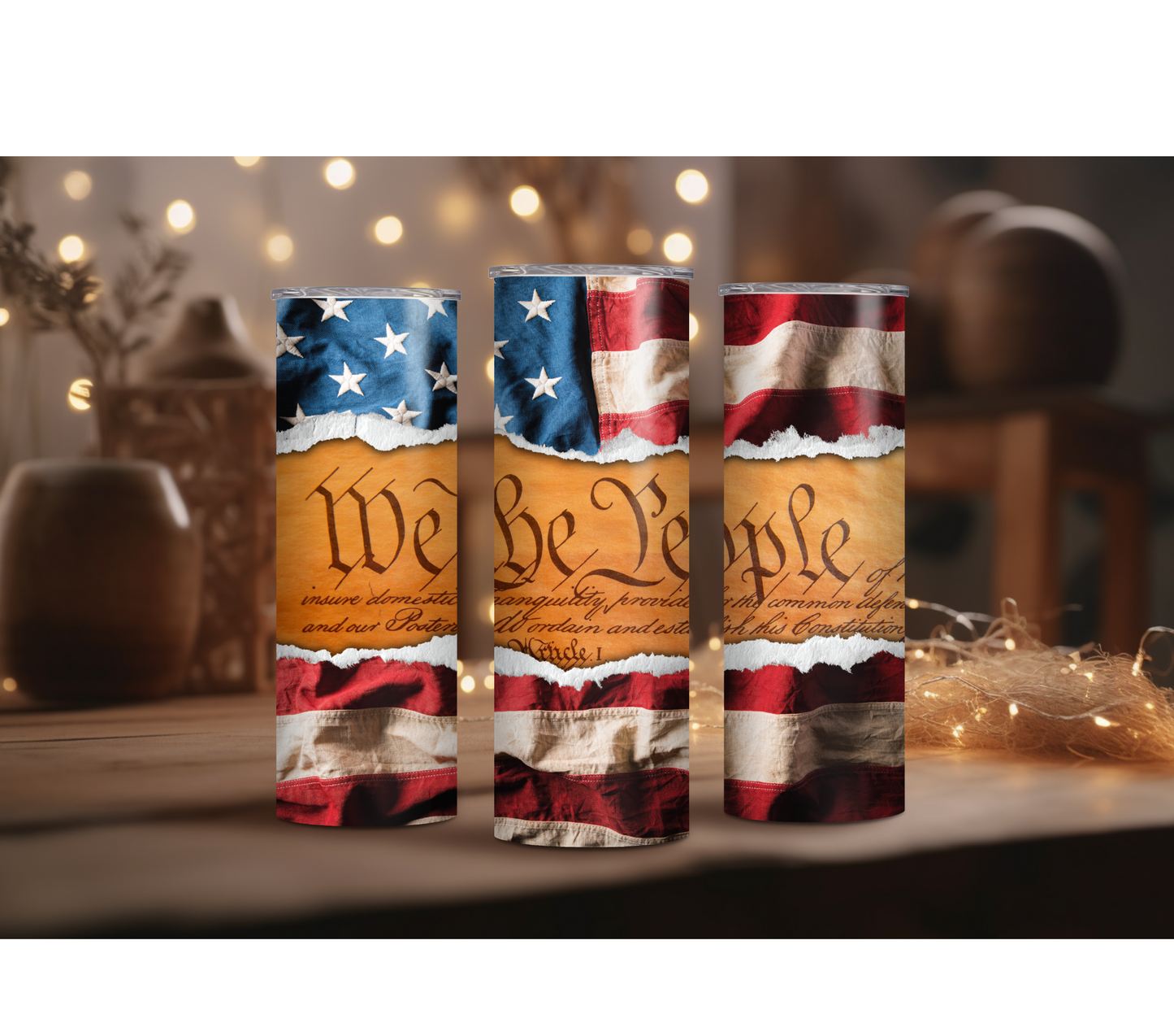 We The People Sublimation Tumbler Print