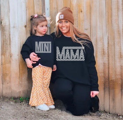 Mama/Mini Checkered (White) Screen Print Transfer – A+J Boutique