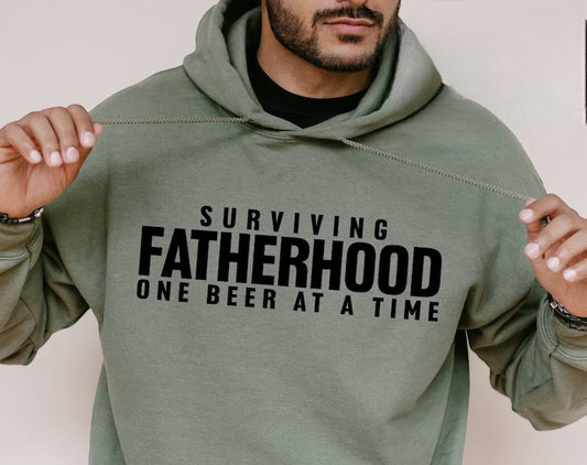 Surviving Fatherhood One Beer at a Time Screen Print Transfer